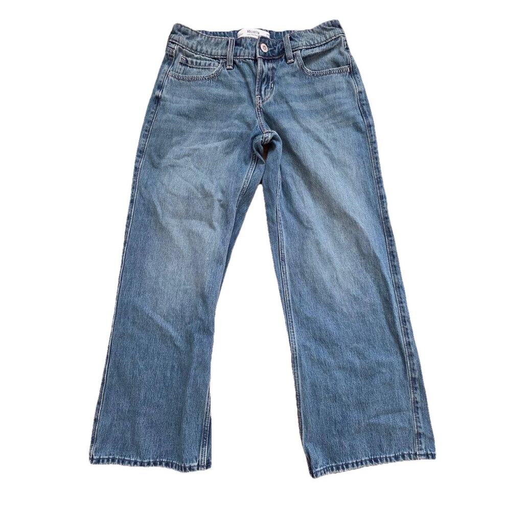 Hollister Womens High Rise‎ Medium Wash Stretch Denim Wide leg Jean 25 W A001279